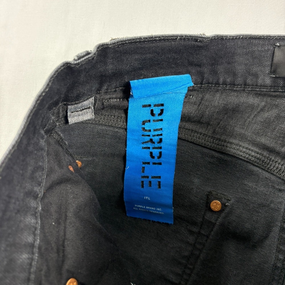 Purple Brand Jeans Mens 34x32 Black P001 Skinny Denim Button Fly - Picture 7 of 15
